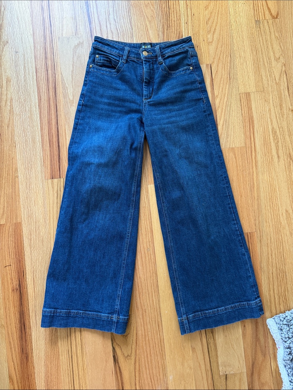 Maeve Dark Blue Wide-Leg Jeans